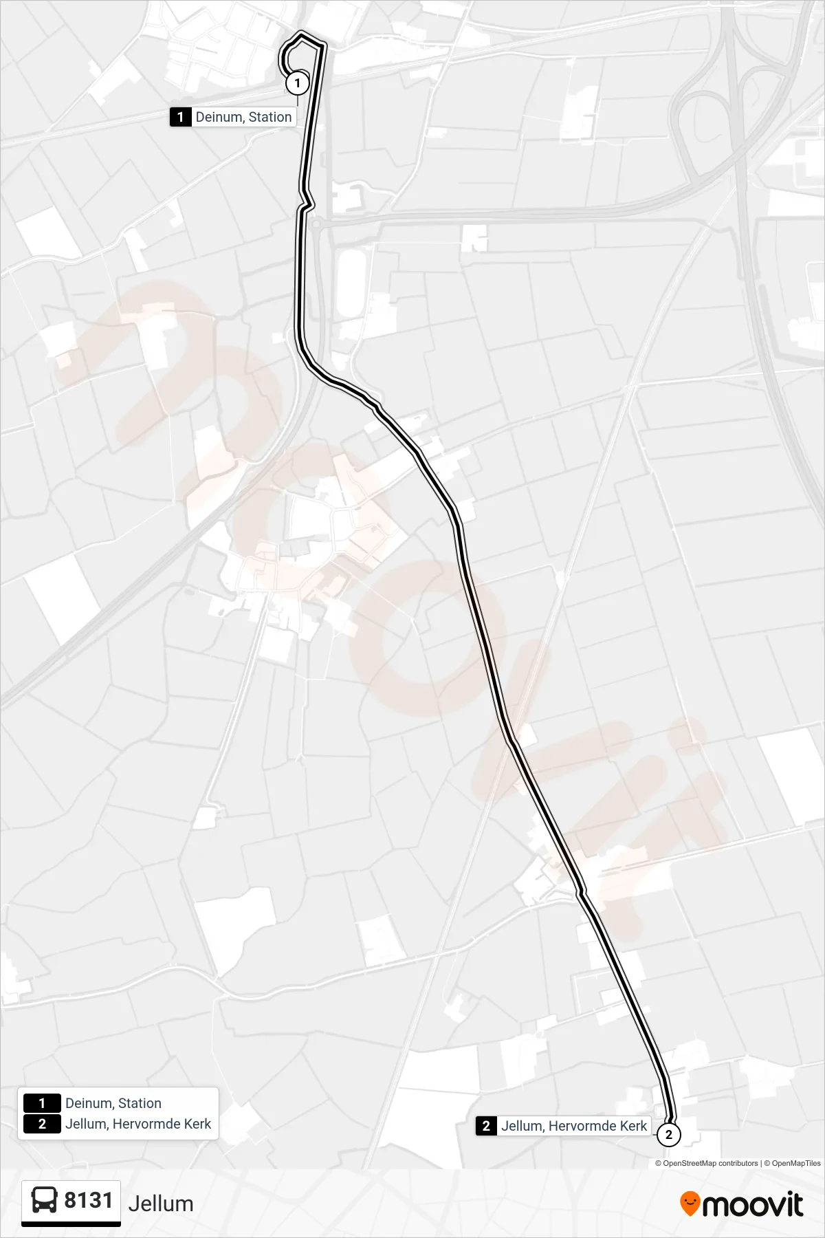 Lijn 8131 (bus, Jellum): route en haltes op de kaart