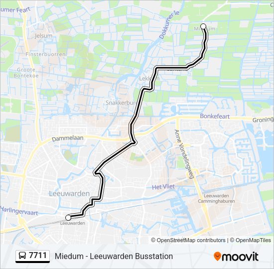 7711 Bus Line Map