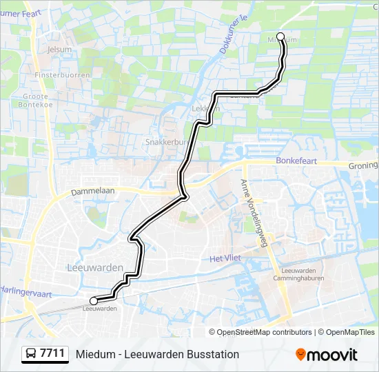 7711 Bus Line Map