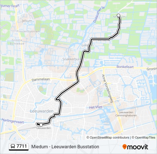 7711 Bus Line Map