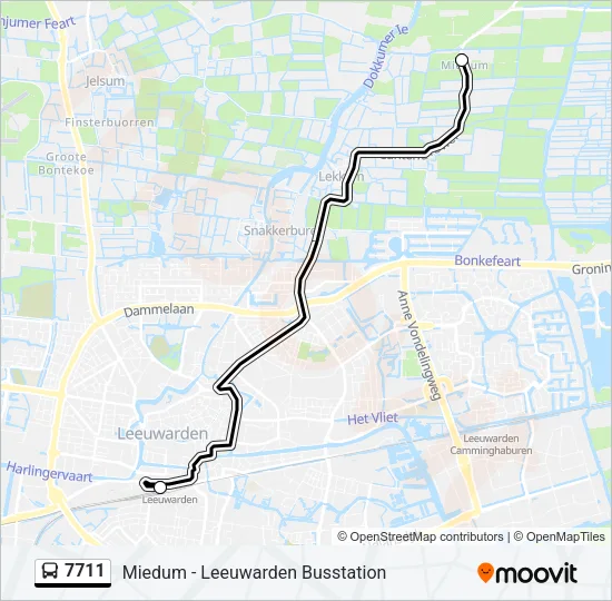 7711 Bus Line Map
