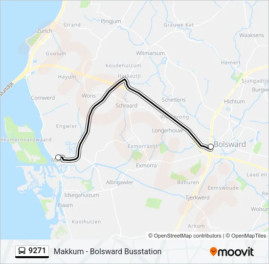 9271 Bus Line Map