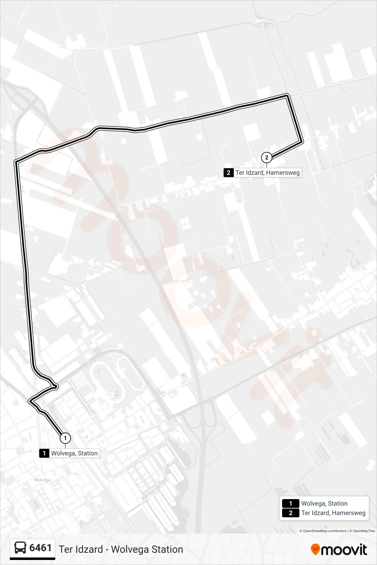 Lijn 6461 (bus, Ter Idzard): route en haltes op de kaart