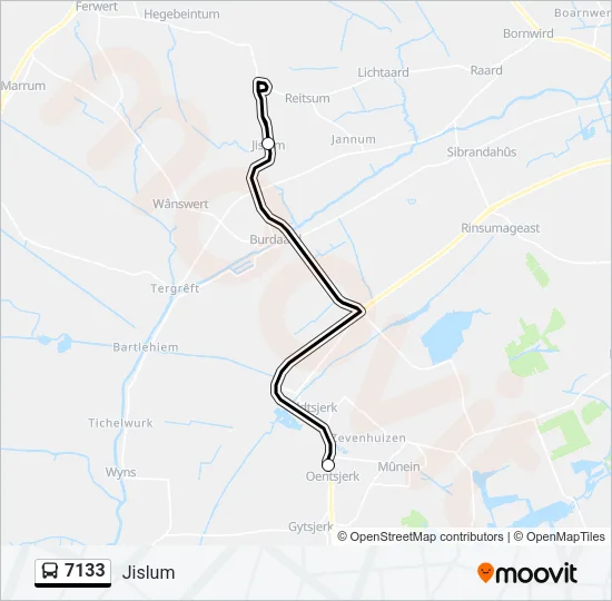 7133 Bus Line Map