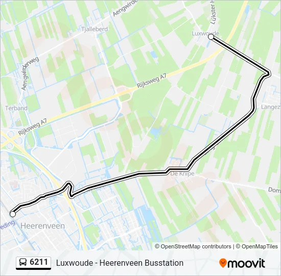 Bus 6211 lijnkaart