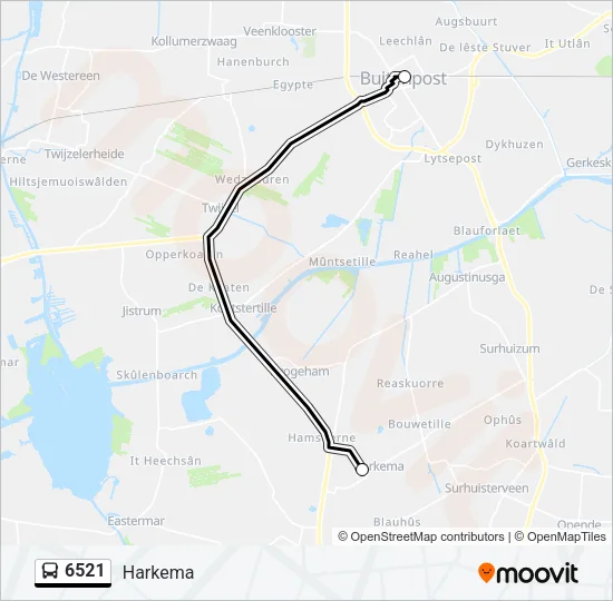 6521 Bus Line Map