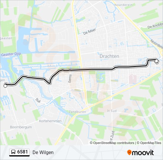 6581 Bus Line Map