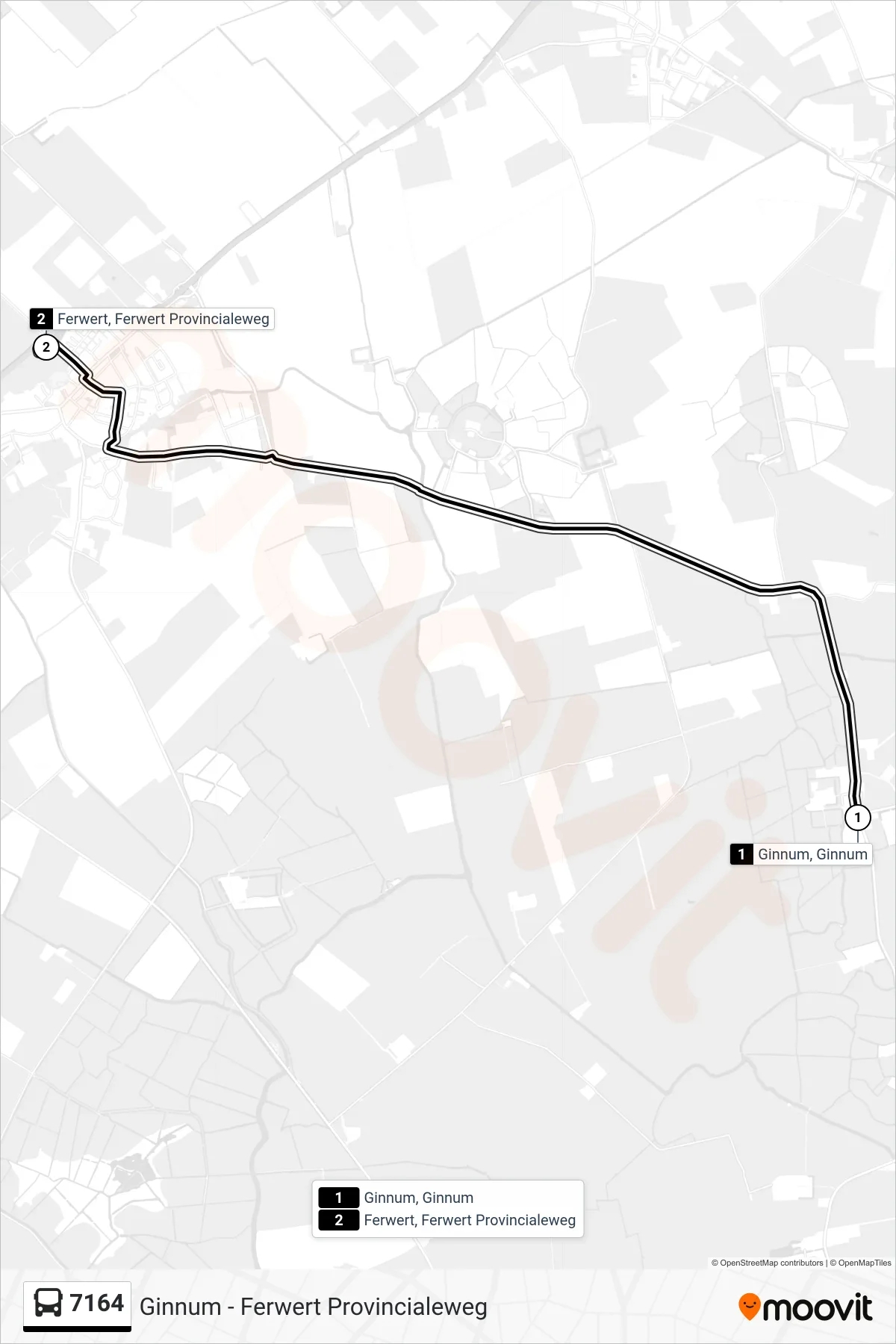 Linie 7164 (Bus) Richtung Ferwert: Route und Haltestellen auf der Karte