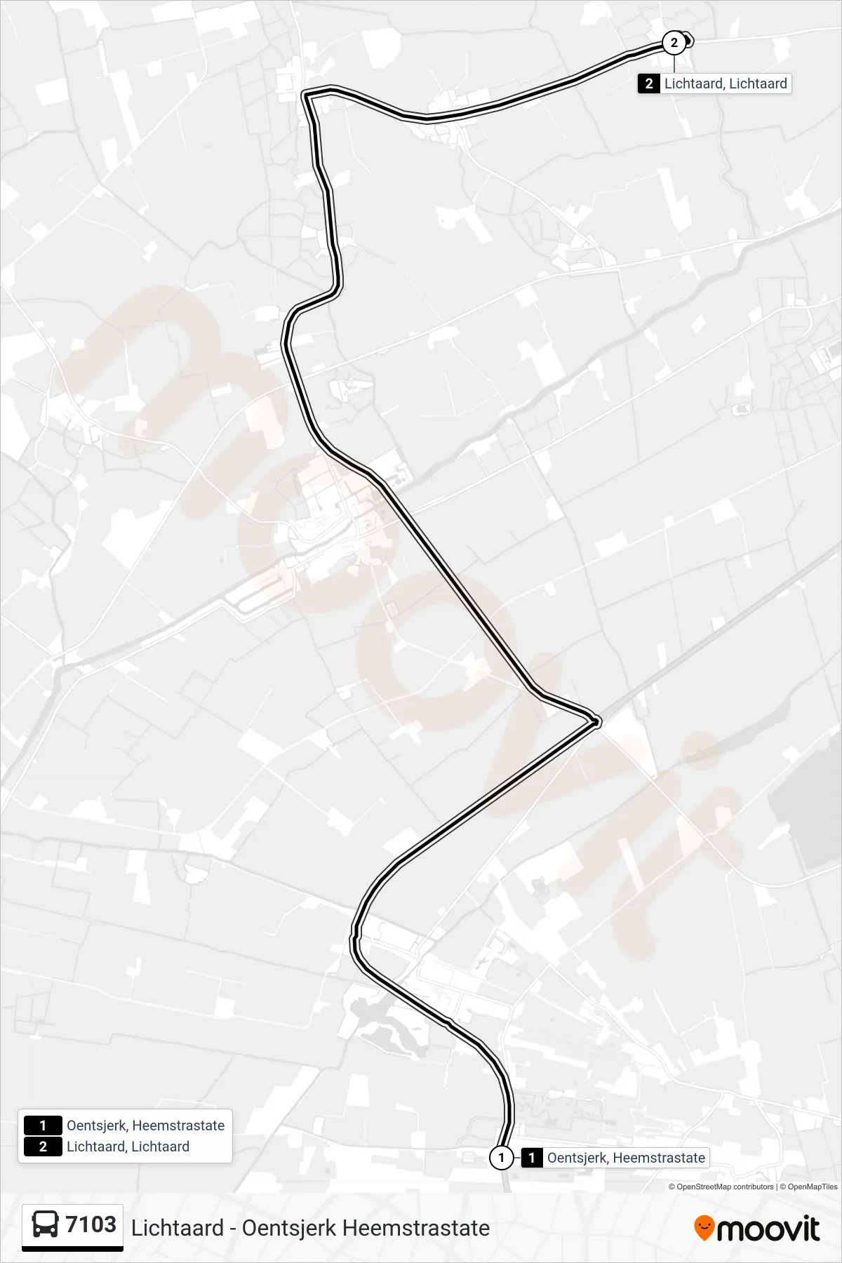 Lijn 7103 (bus, Lichtaard): route en haltes op de kaart