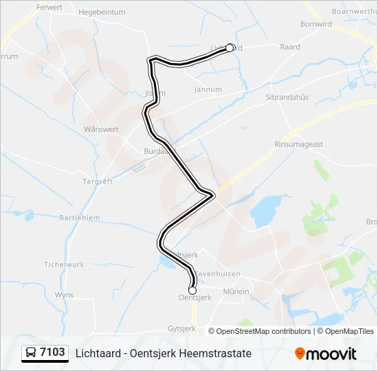 7103 Bus Line Map