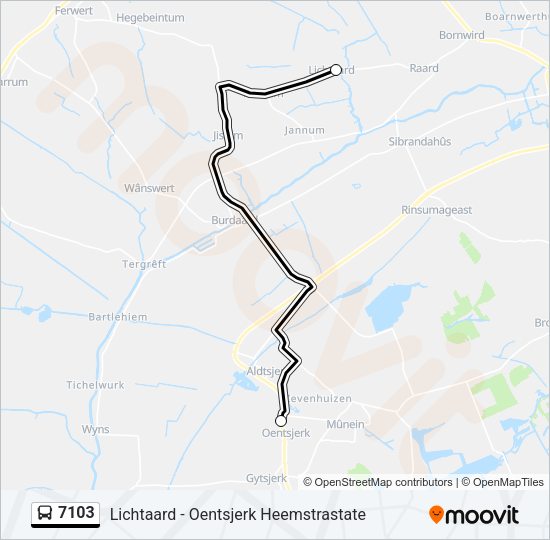 7103 Bus Line Map