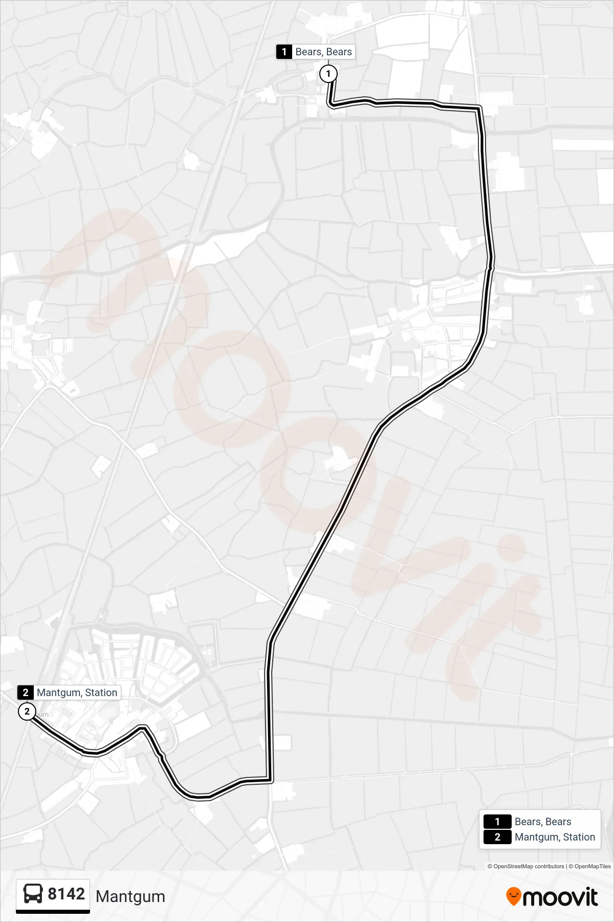 Lijn 8142 (bus, Mantgum): route en haltes op de kaart