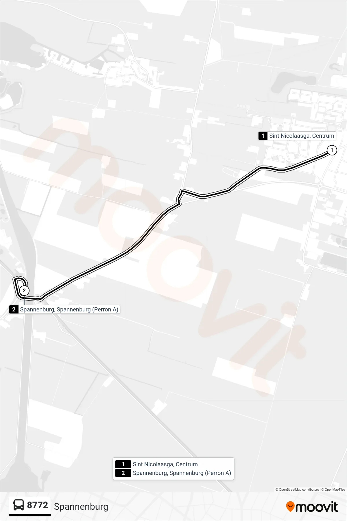 Lijn 8772 (bus, Spannenburg): route en haltes op de kaart