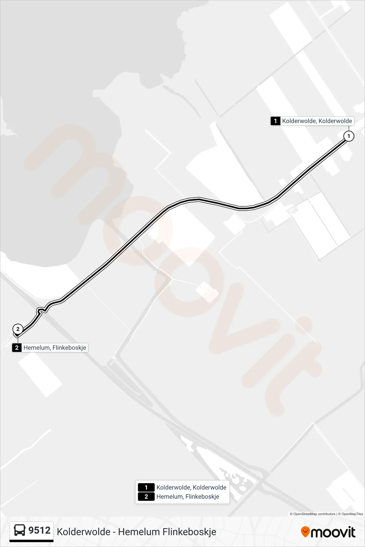 Lijn 9512 (bus, Hemelum): route en haltes op de kaart