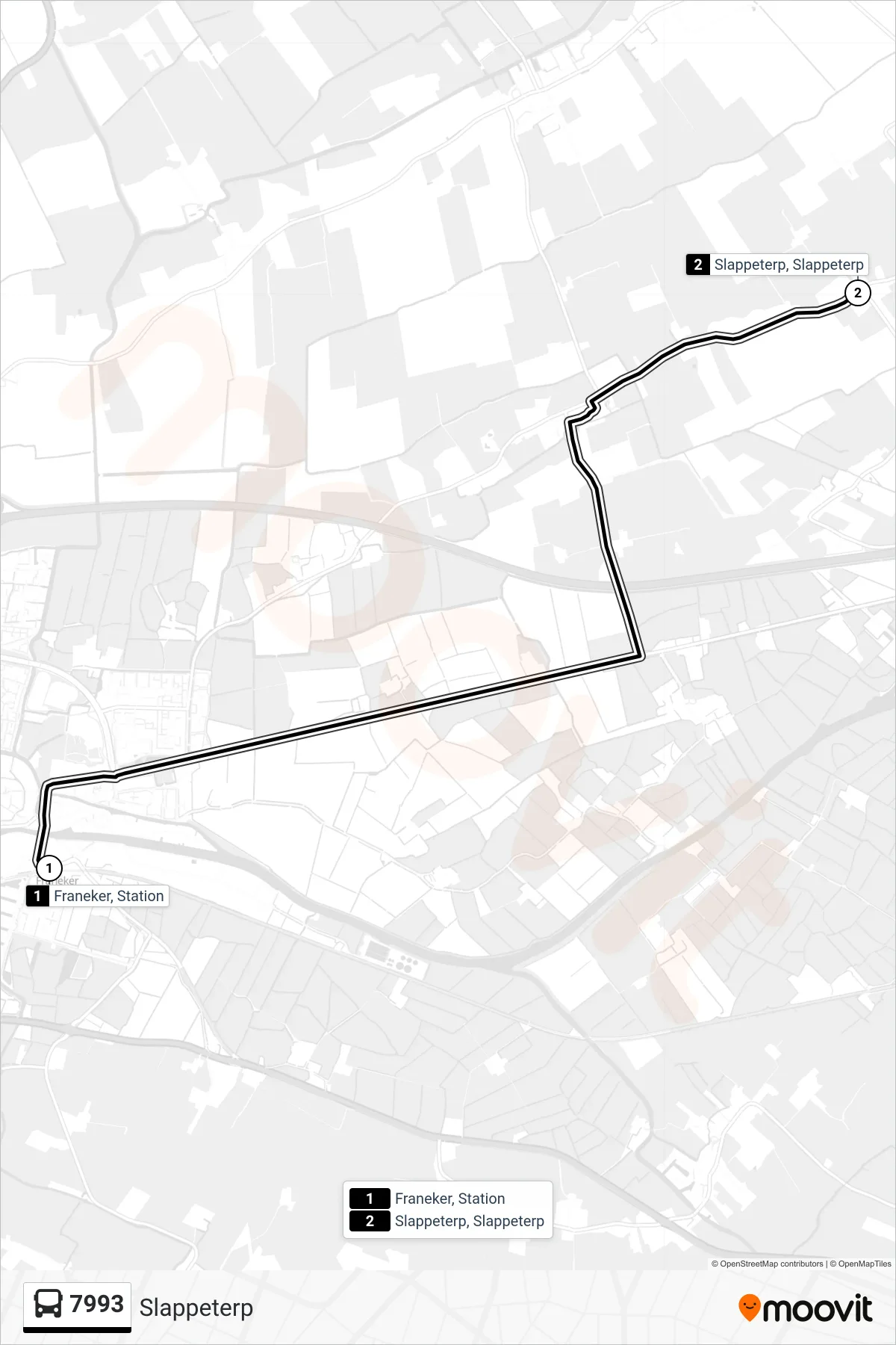 Lijn 7993 (bus, Slappeterp): route en haltes op de kaart