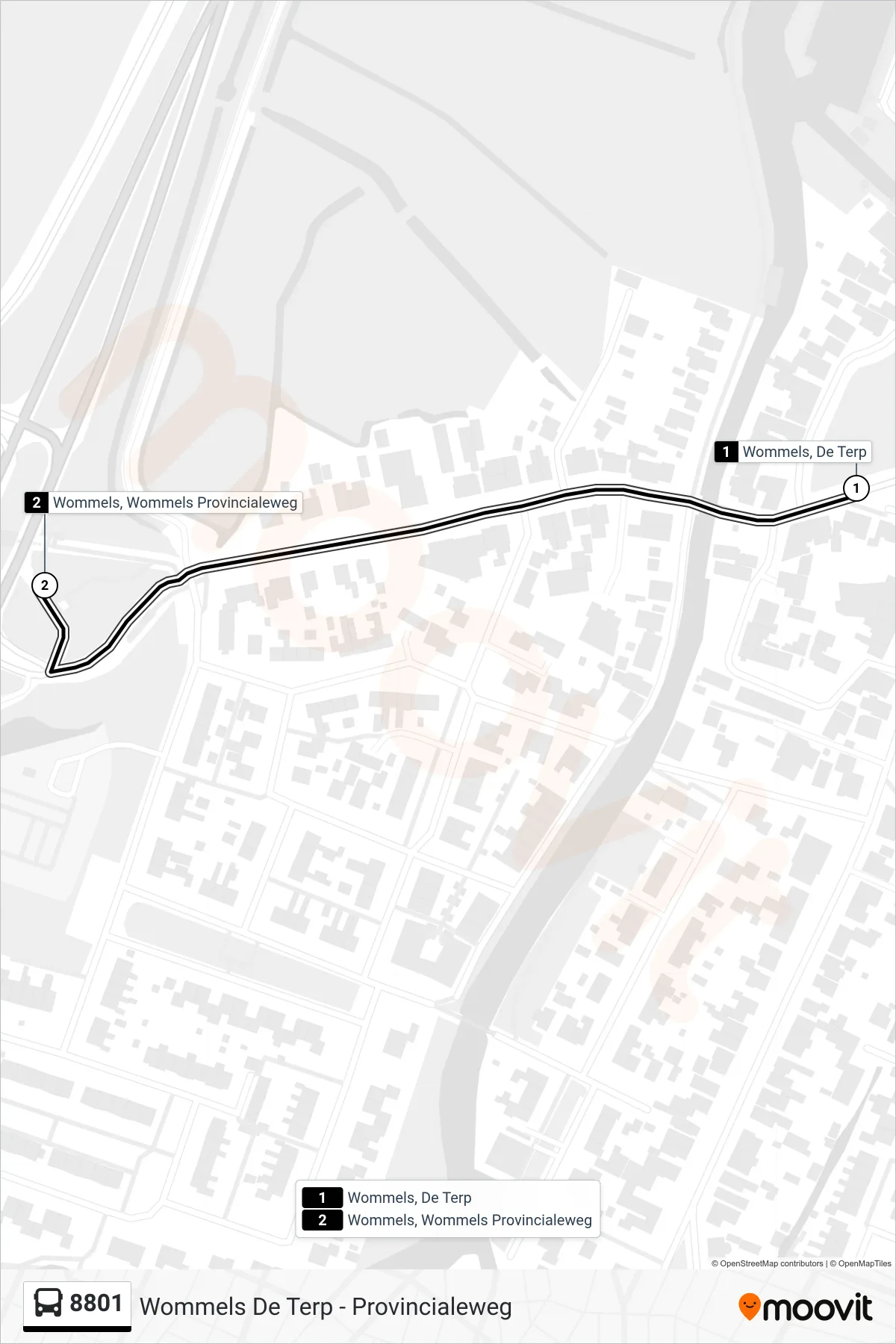 Lijn 8801 (bus, Wommels): route en haltes op de kaart