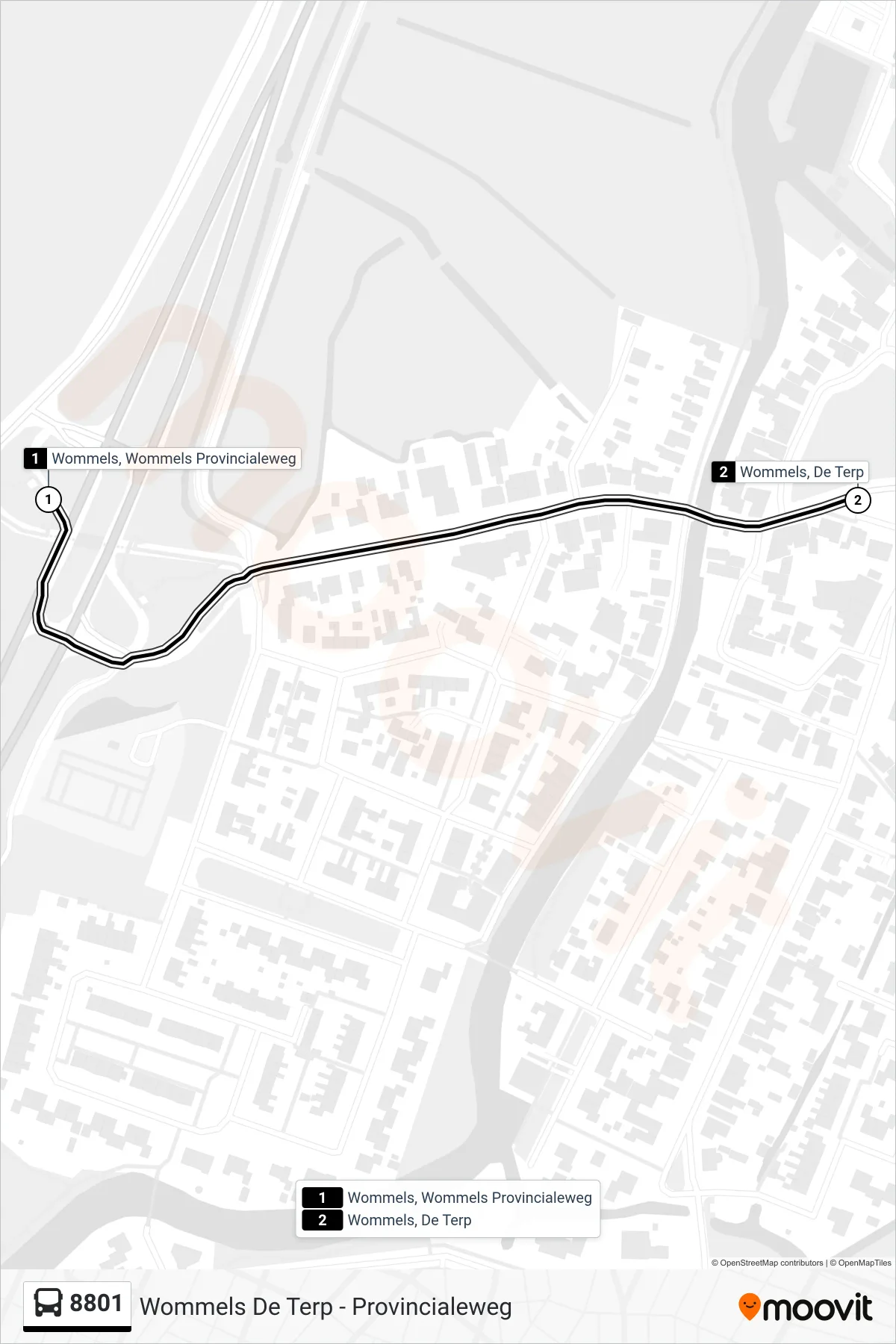 Lijn 8801 (bus, Wommels): route en haltes op de kaart