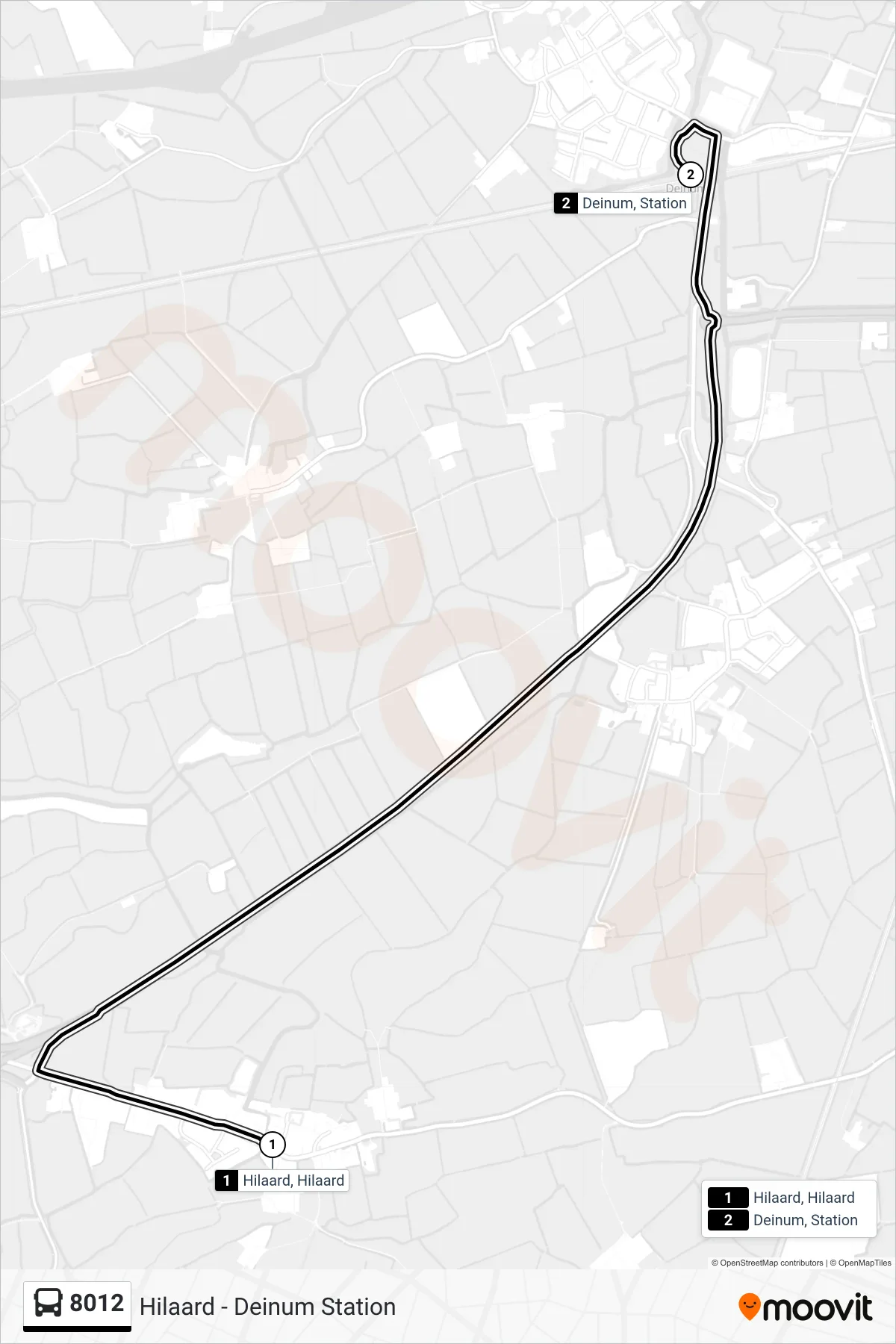 Lijn 8012 (bus, Deinum): route en haltes op de kaart