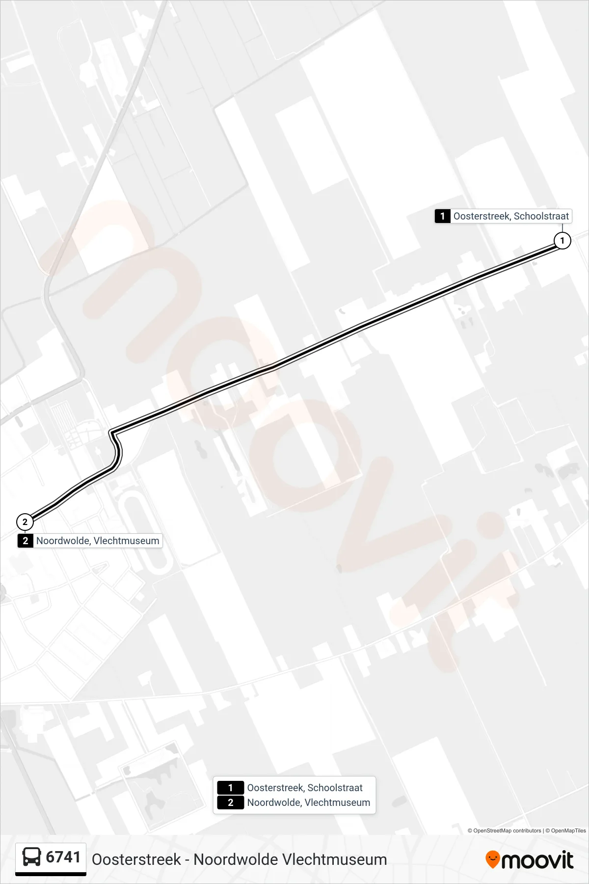Lijn 6741 (bus, Noordwolde): route en haltes op de kaart