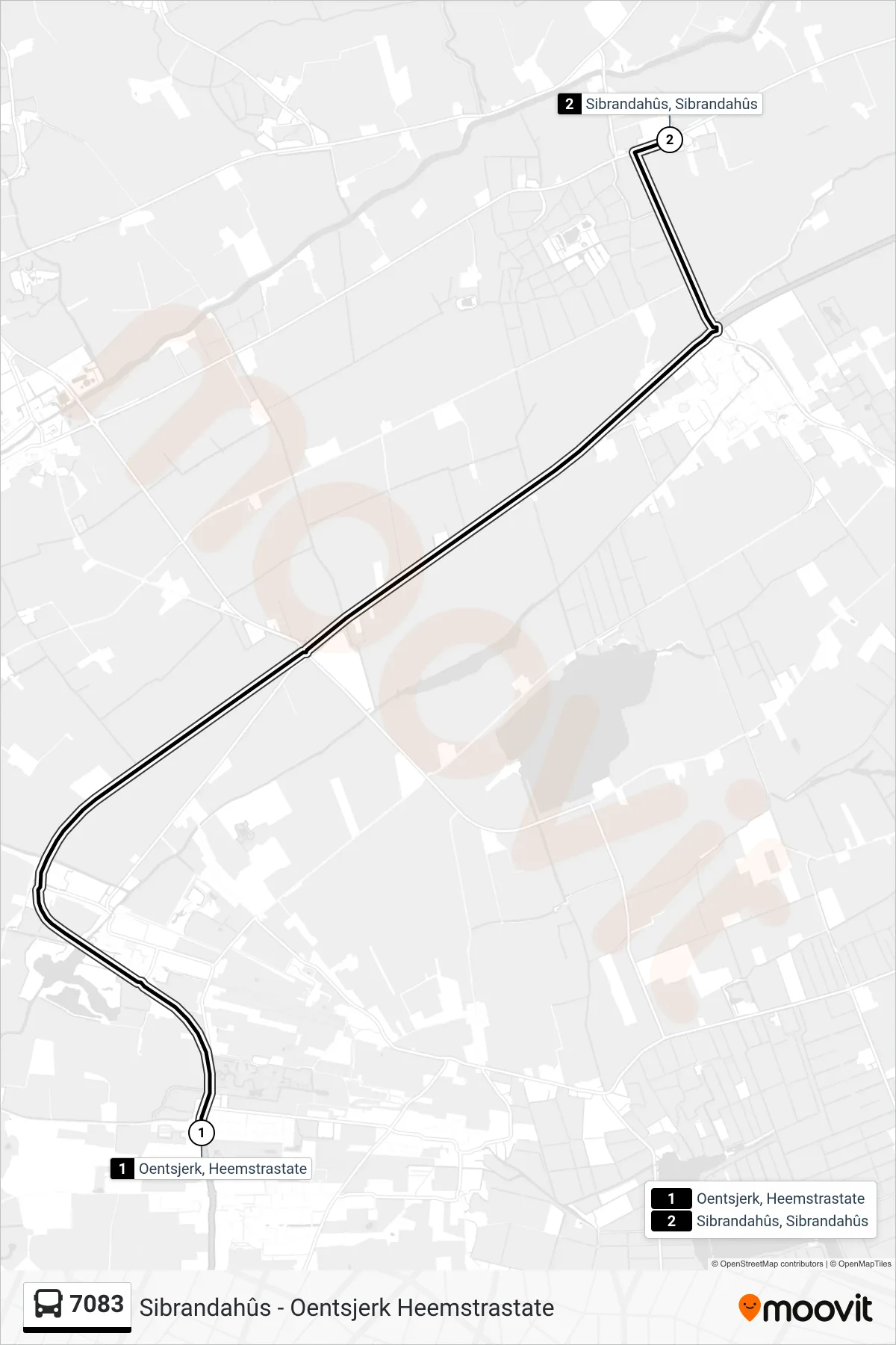 Lijn 7083 (bus, Sibrandahûs): route en haltes op de kaart