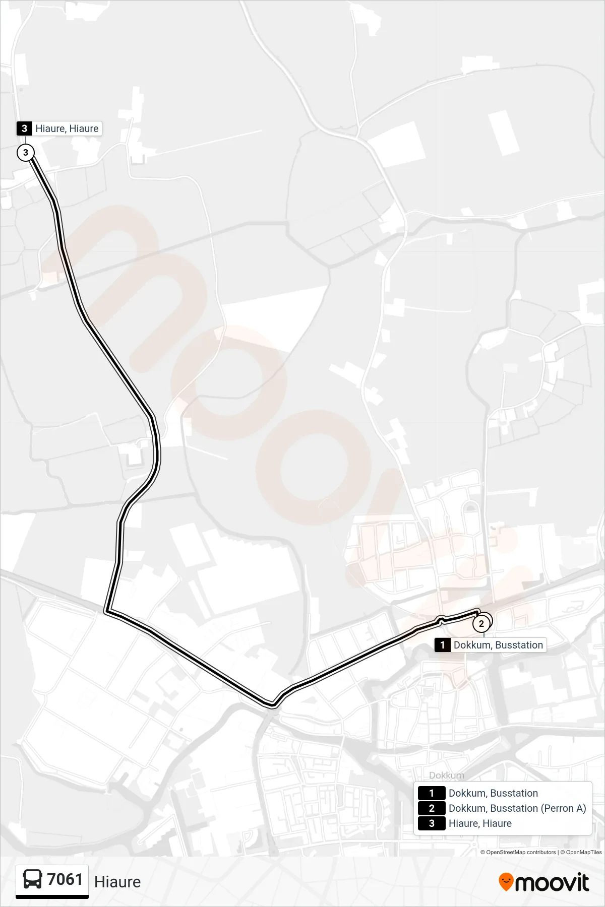Lijn 7061 (bus, Hiaure): route en haltes op de kaart