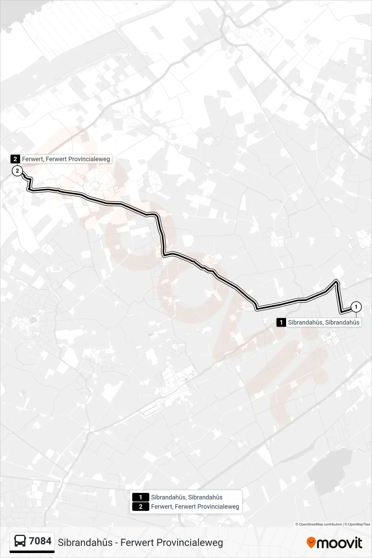 Lijn 7084 (bus, Ferwert): route en haltes op de kaart