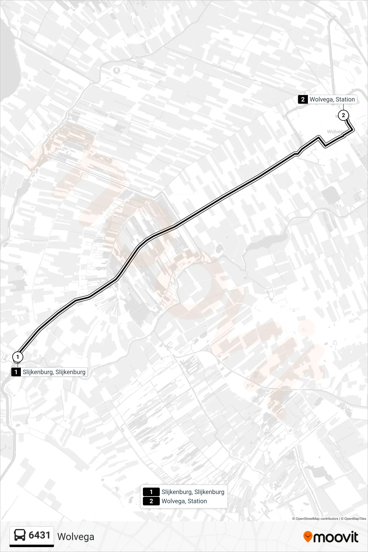 Lijn 6431 (bus, Wolvega): route en haltes op de kaart