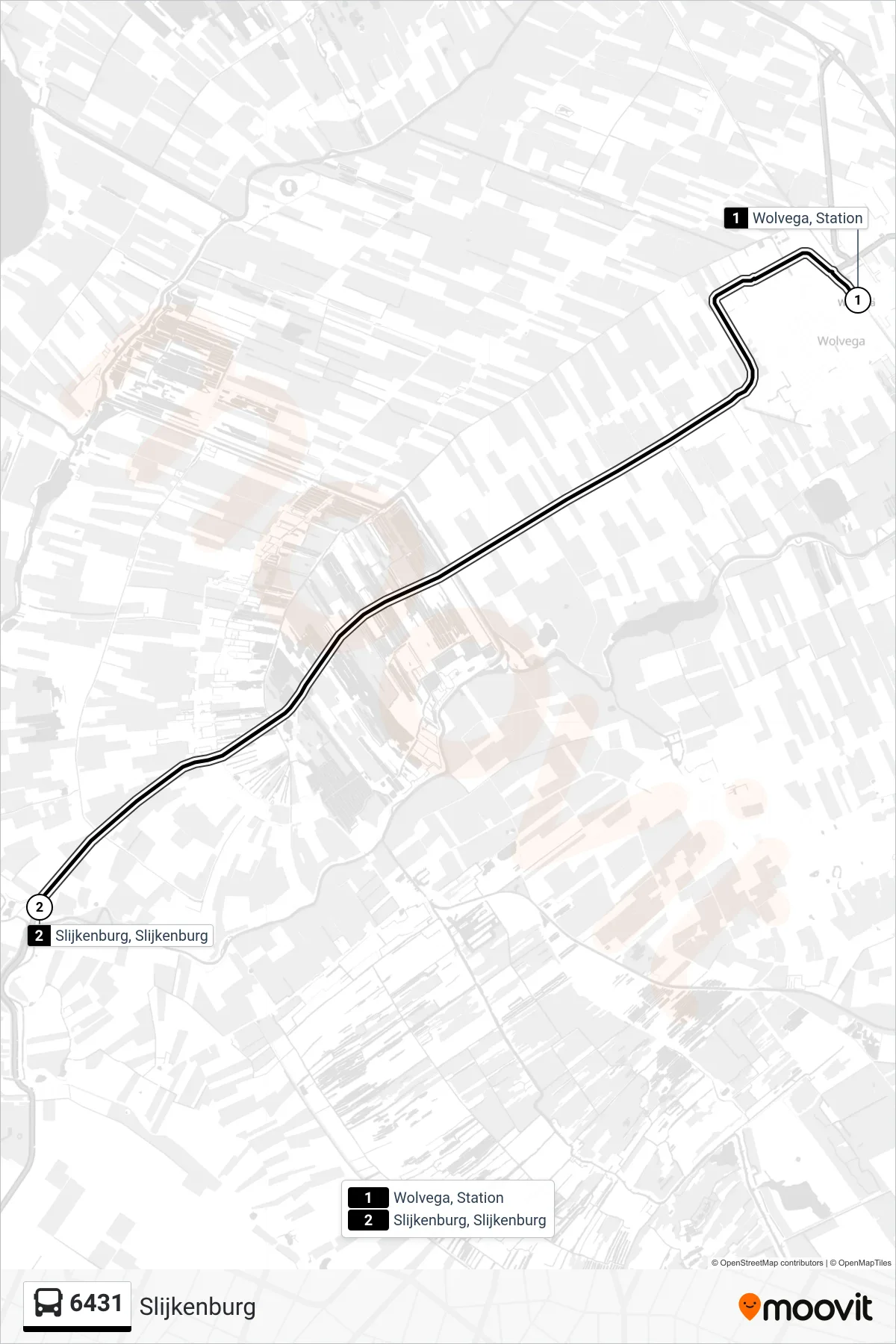 Lijn 6431 (bus, Slijkenburg): route en haltes op de kaart