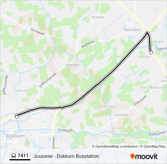 7411 Bus Line Map