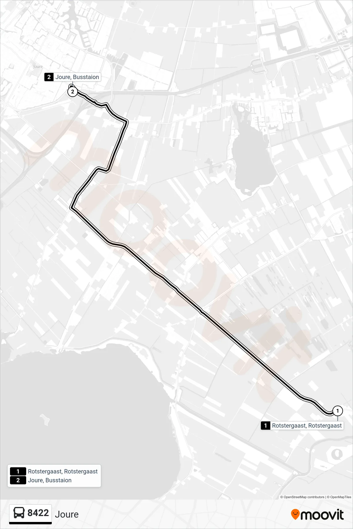 Lijn 8422 (bus, Joure): route en haltes op de kaart