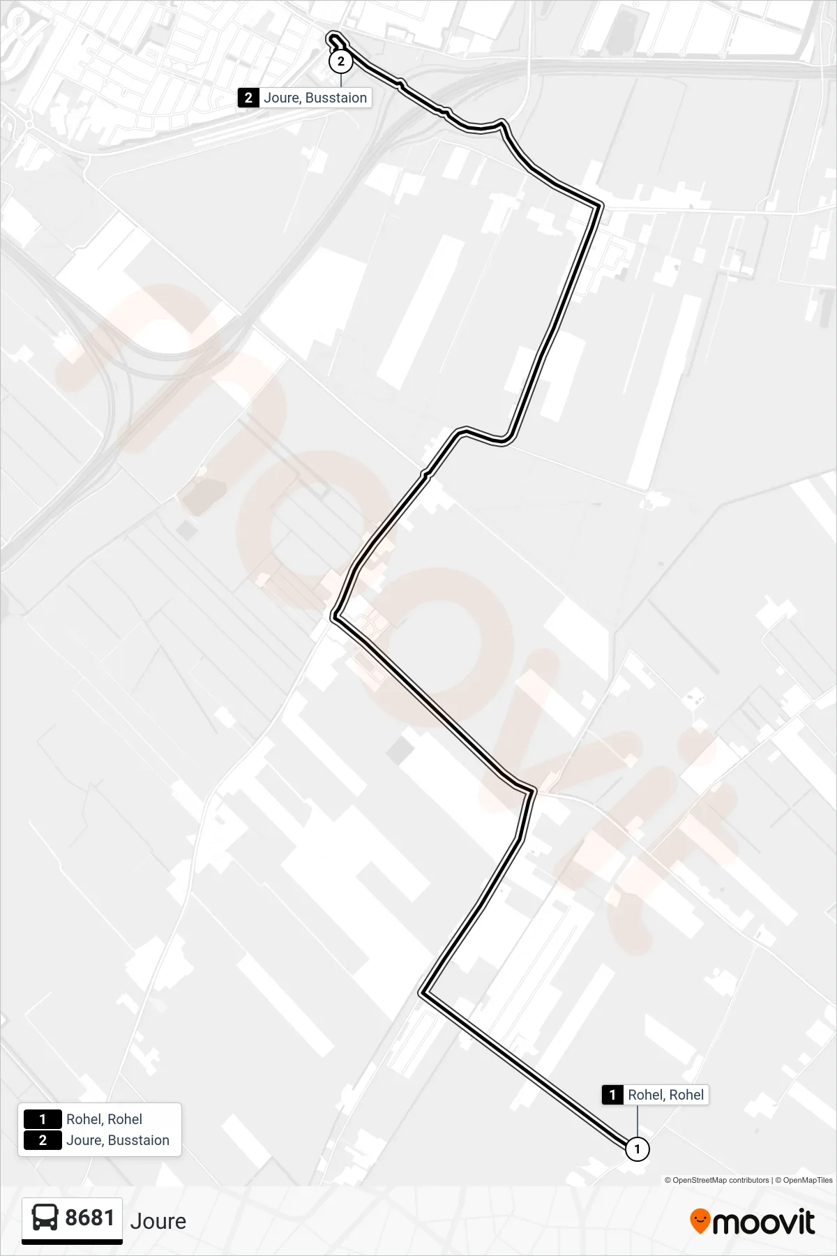 Lijn 8681 (bus, Joure): route en haltes op de kaart