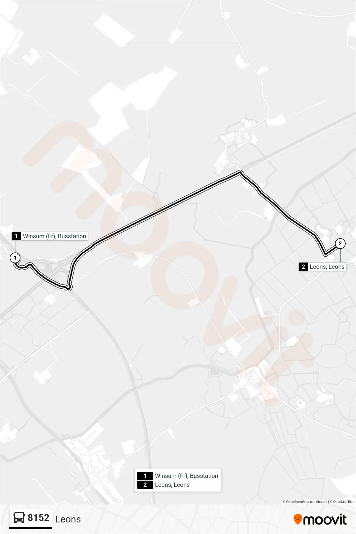 Lijn 8152 (bus, Leons): route en haltes op de kaart