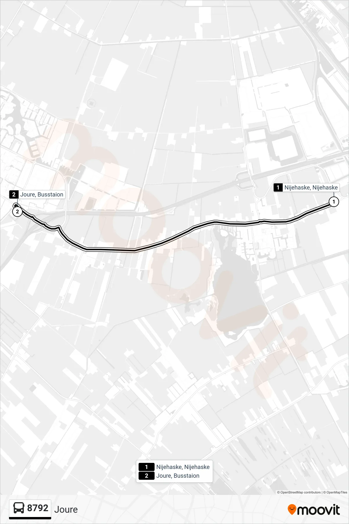 Lijn 8792 (bus, Joure): route en haltes op de kaart