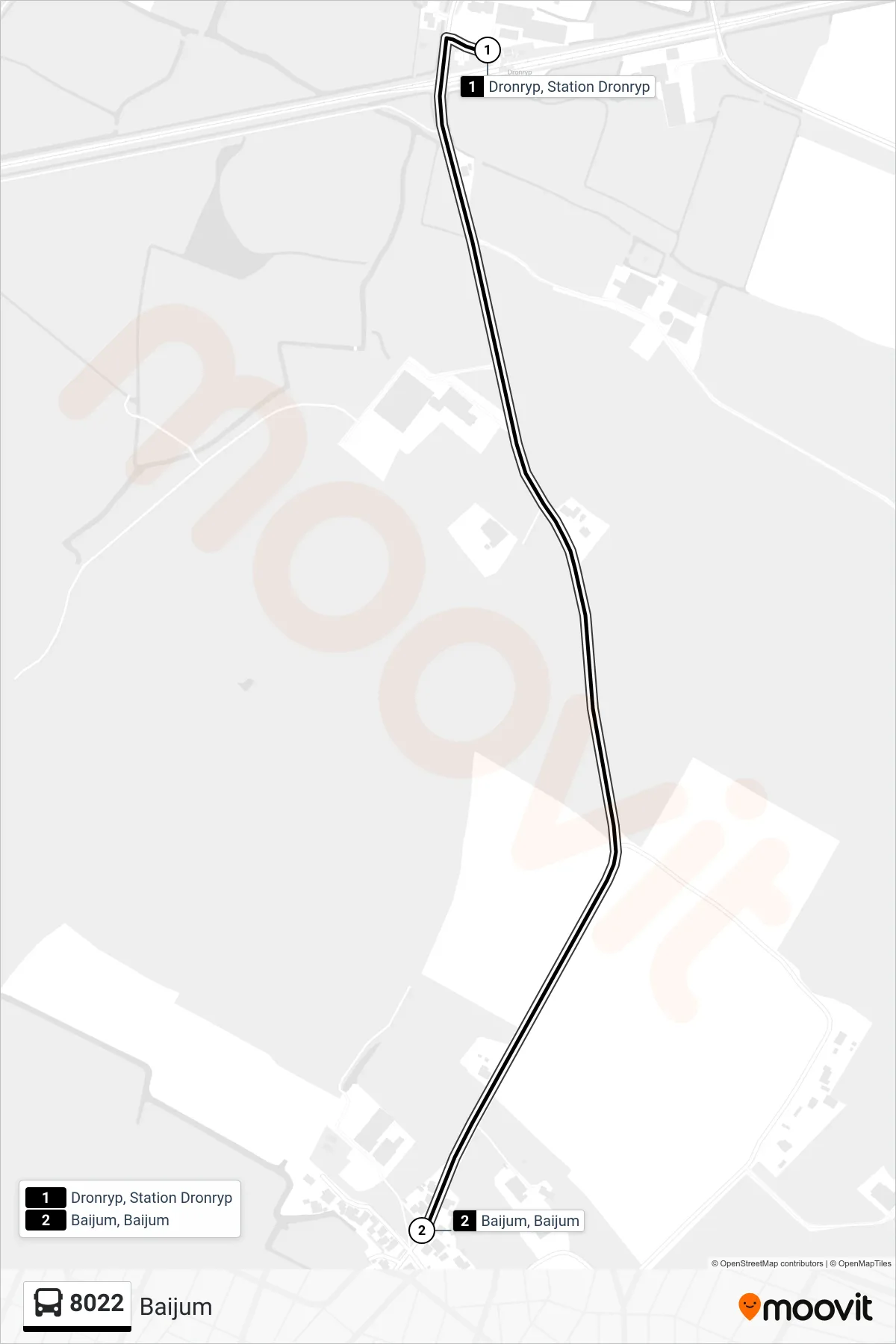 Lijn 8022 (bus, Baijum): route en haltes op de kaart