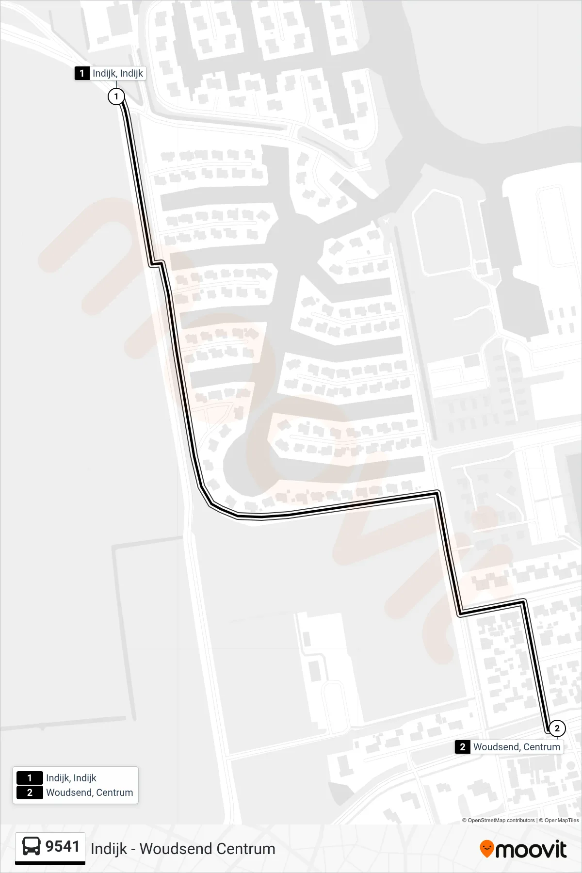 Lijn 9541 (bus, Woudsend): route en haltes op de kaart