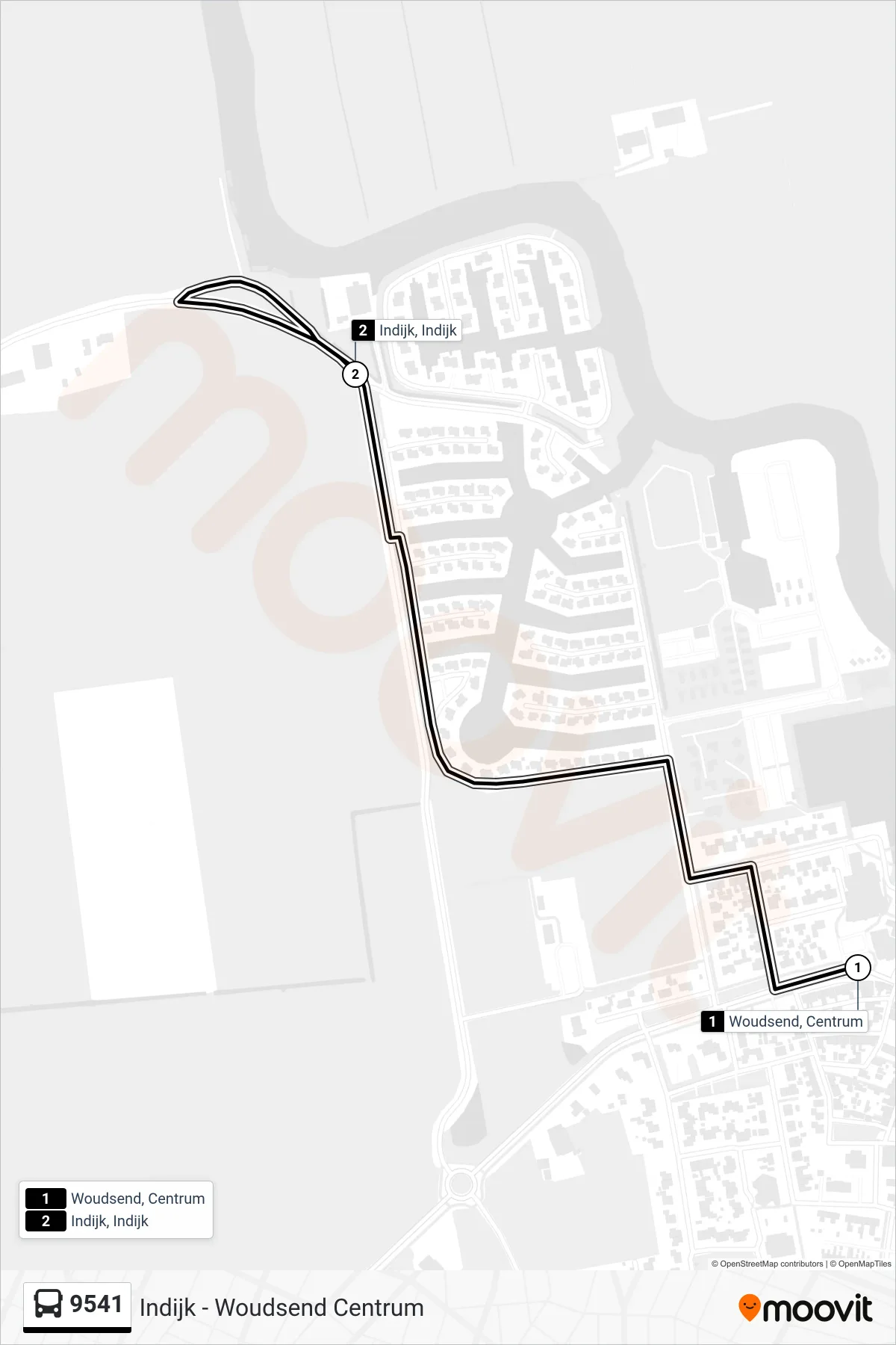 Lijn 9541 (bus, Indijk): route en haltes op de kaart