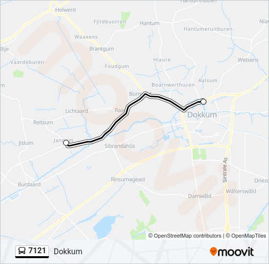 7121 Bus Line Map