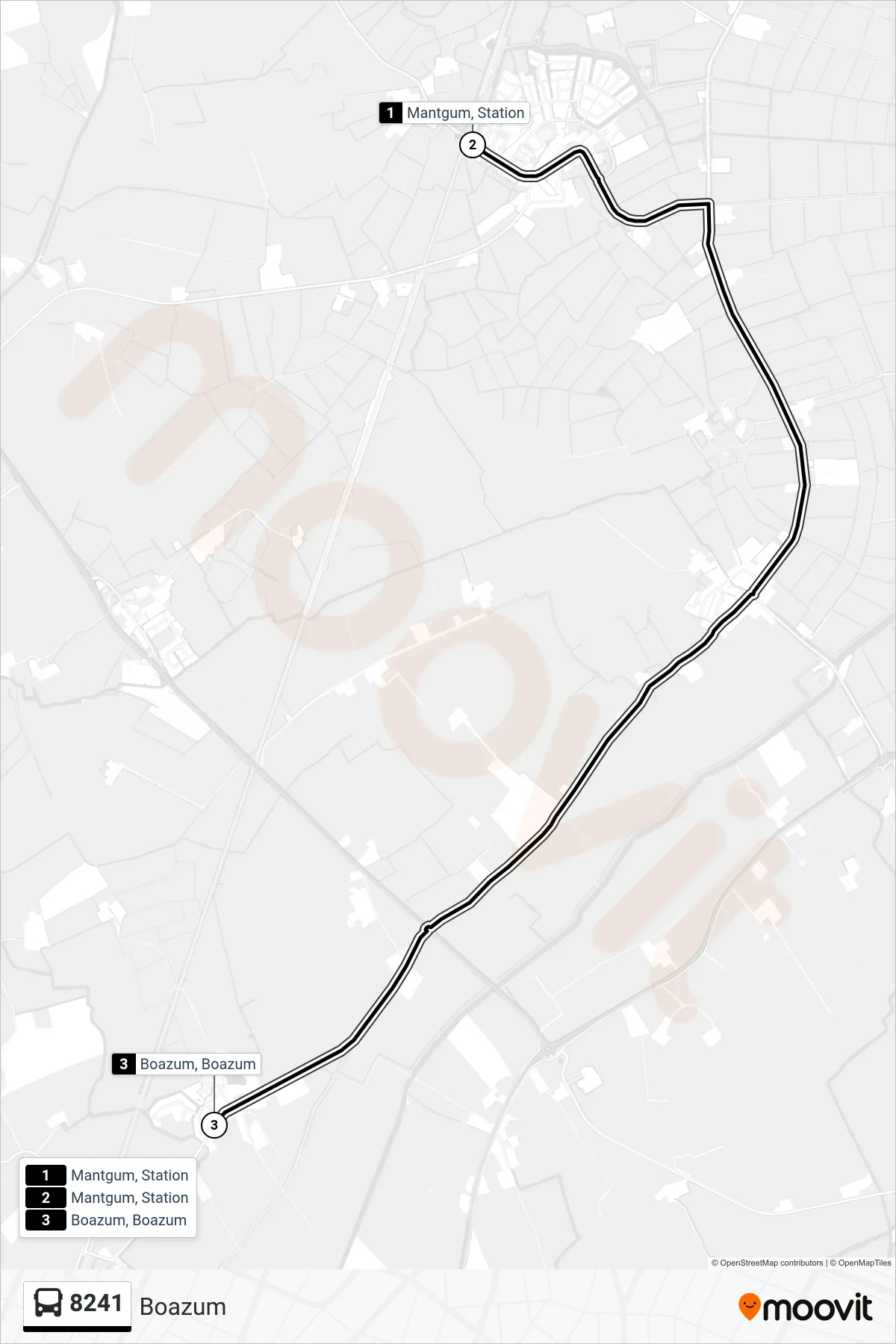 Lijn 8241 (bus, Boazum): route en haltes op de kaart