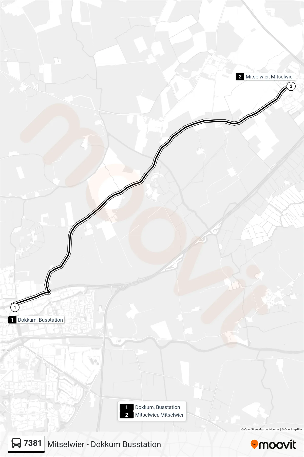 Lijn 7381 (bus, Mitselwier): route en haltes op de kaart