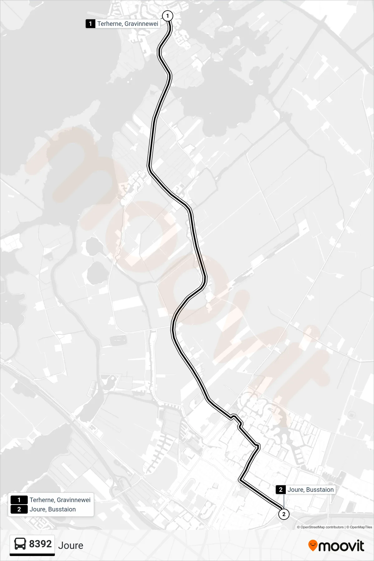 Lijn 8392 (bus, Joure): route en haltes op de kaart
