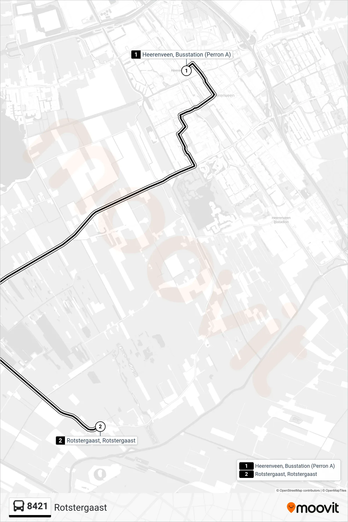 Lijn 8421 (bus, Rotstergaast): route en haltes op de kaart