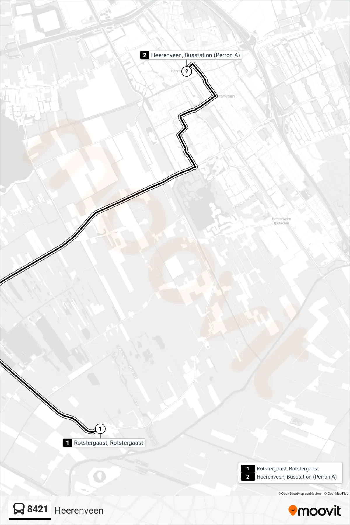 Lijn 8421 (bus, Heerenveen): route en haltes op de kaart