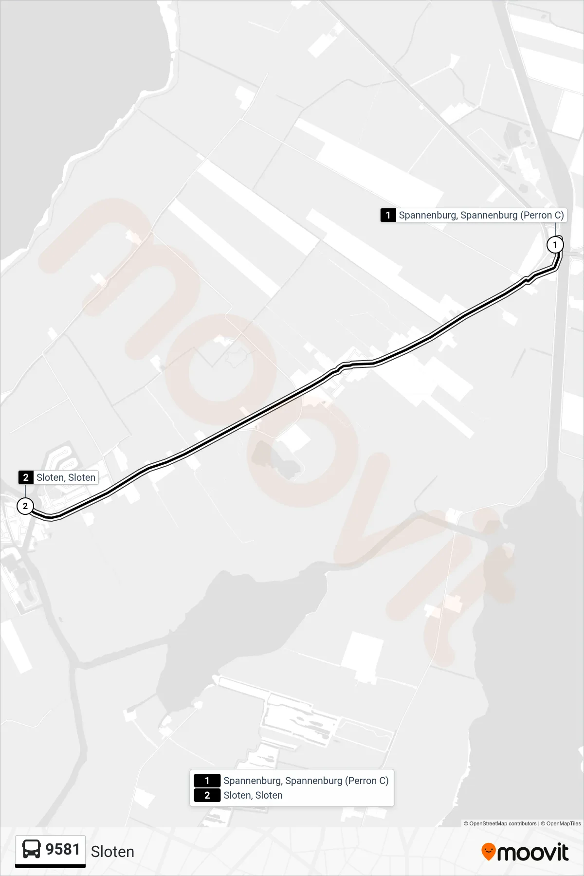 Lijn 9581 (bus, Sloten): route en haltes op de kaart
