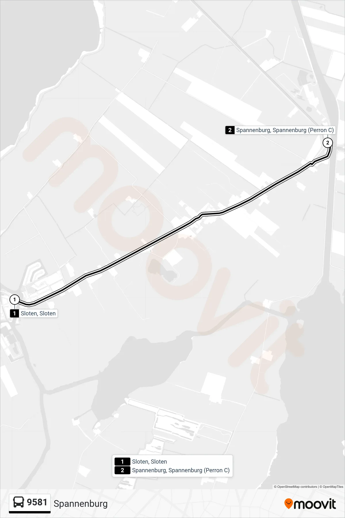 Lijn 9581 (bus, Spannenburg): route en haltes op de kaart