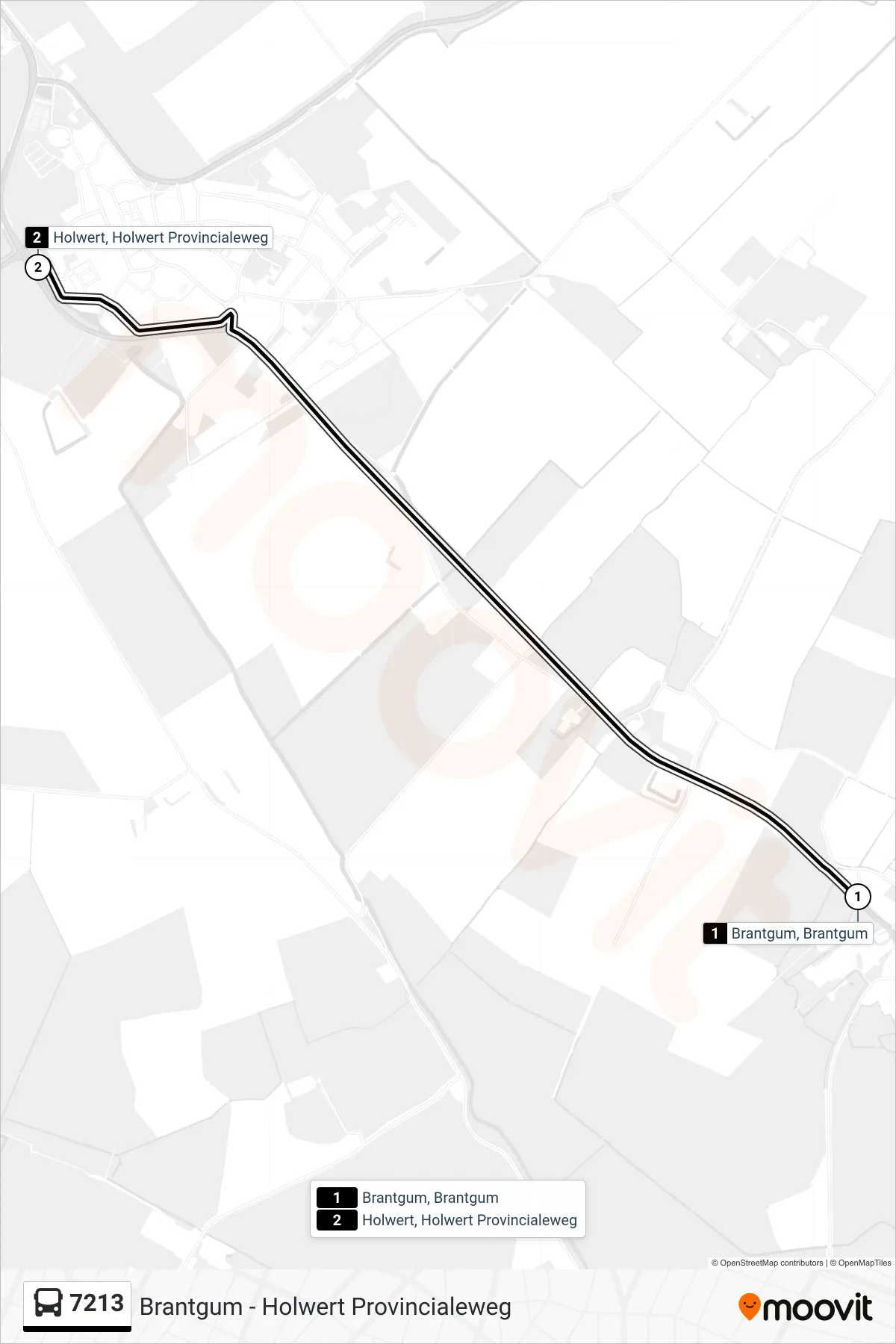 Lijn 7213 (bus, Holwert): route en haltes op de kaart