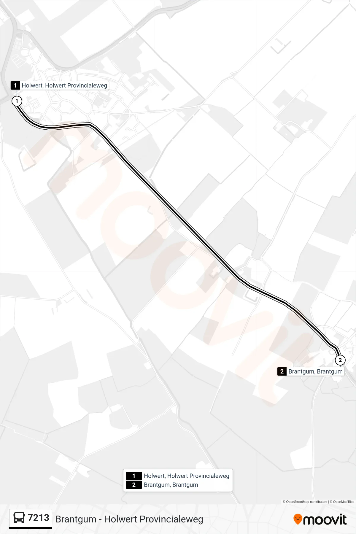Lijn 7213 (bus, Brantgum): route en haltes op de kaart