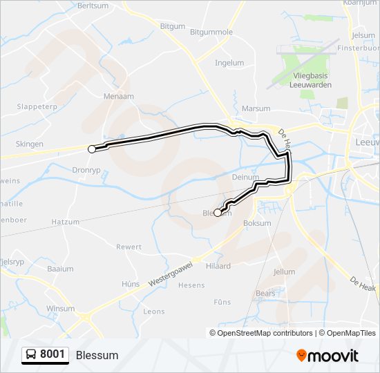 8001 Bus Line Map