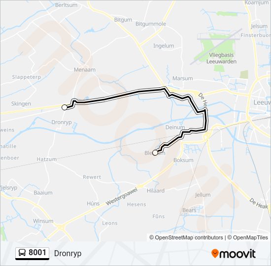 8001 Bus Line Map