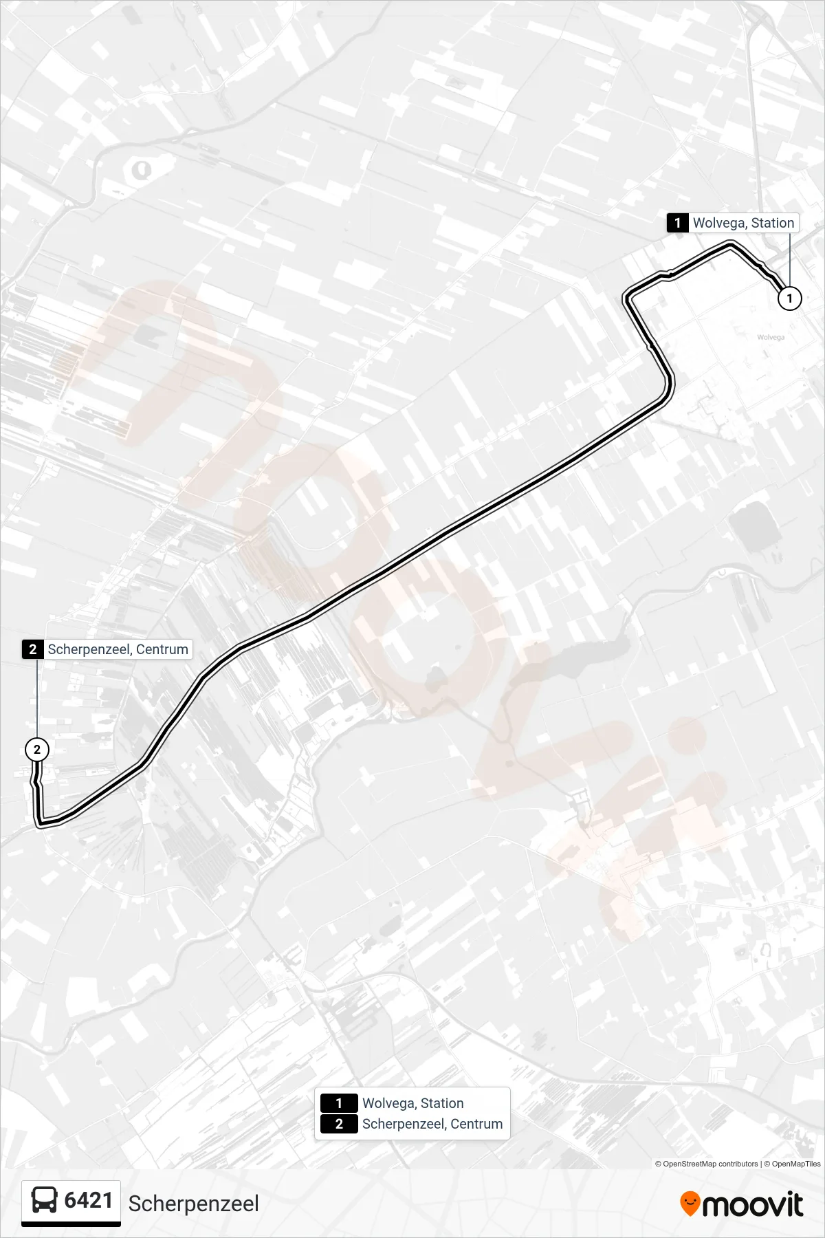 Lijn 6421 (bus, Scherpenzeel): route en haltes op de kaart