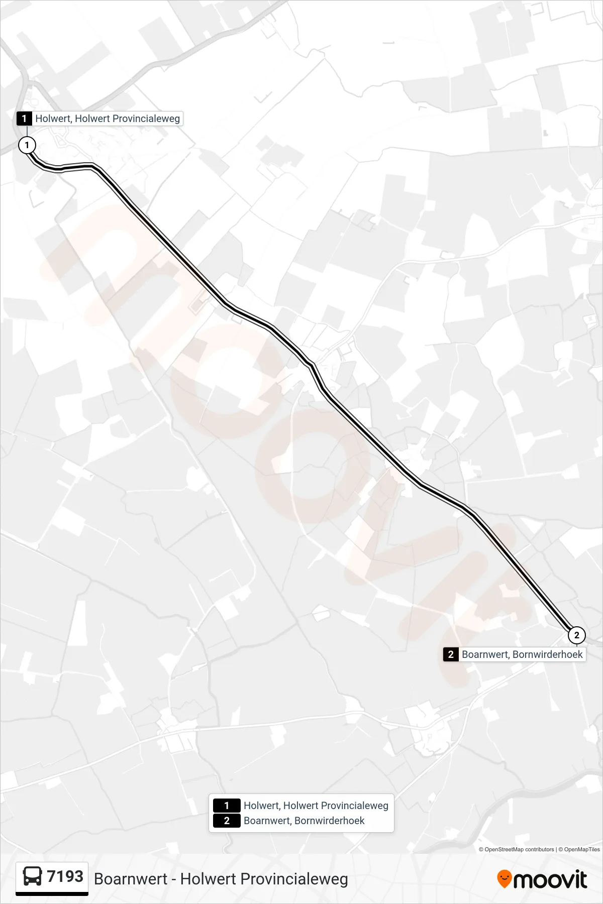 Lijn 7193 (bus, Boarnwert): route en haltes op de kaart